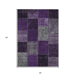 Homeroots 3' Copper Navy Blue And Gold Patchwork Area Rug – Stylish, Washable, Indoor/Outdoor & Durable Design 3' X 5' Polyester 580622