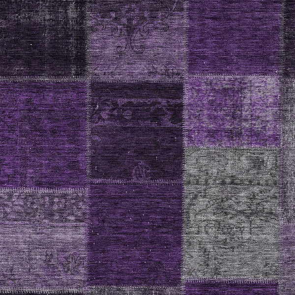 Homeroots 3' Copper Navy Blue And Gold Patchwork Area Rug – Stylish, Washable, Indoor/Outdoor & Durable Design 5' X 8' Polyester 580623