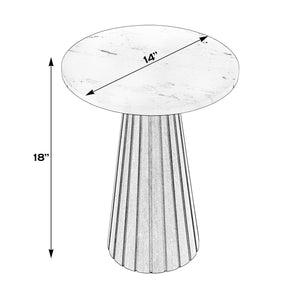 Butler Specialty Dara Luxurious Round Marble Top Side Table With Elegant Wood Base For A Sophisticated Home Space Brown Mango,Marble,Iron 5806389-butler