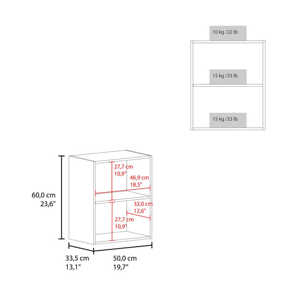 English Elm Wall Engineered Wood Cabinet with Single Door and Two Shelves for Kitchen Storage, Modern Durable Design White 25.59 L x 21.26 W x 4.33 H B097P250865