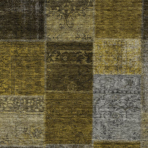 Homeroots 3' Copper Navy Blue And Gold Patchwork Area Rug – Stylish, Washable, Indoor/Outdoor & Durable Design 3' X 5' Polyester 580640