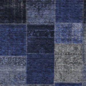 Homeroots 3' Copper Navy Blue And Gold Patchwork Area Rug – Stylish, Washable, Indoor/Outdoor & Durable Design 10' X 14' Polyester 580651