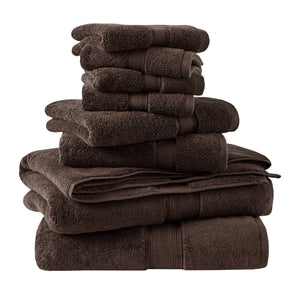 JLA Home Madison Park Signature - Ultra-Soft 100% Cotton Towels | 800 GSM Plush Spa-Quality Set with Antimicrobial Finish, Oeko‑Tex Safe Brown MPS73-196