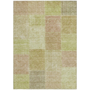Homeroots 3' Stylish Green Copper And Mint Patchwork Washable Rug For Indoor Outdoor Spaces, Durable & Versatile 3' X 5' Polyester 580670