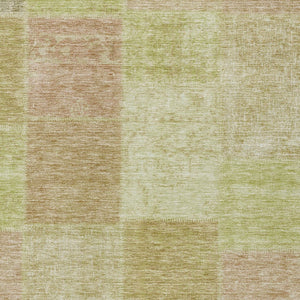 Homeroots 3' Stylish Green Copper And Mint Patchwork Washable Rug For Indoor Outdoor Spaces, Durable & Versatile 5' X 8' Polyester 580671