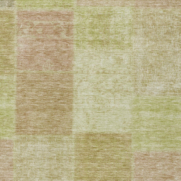 Homeroots 3' Stylish Green Copper And Mint Patchwork Washable Rug For Indoor Outdoor Spaces, Durable & Versatile 5' X 8' Polyester 580671