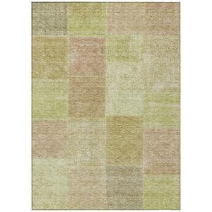 HomeRoots 9' Vibrant Copper and Mint Green Patchwork Washable Area Rug for Indoor and Outdoor Spaces 9' X 12' 580674