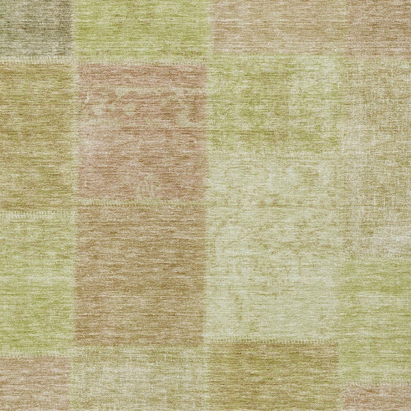 Homeroots 3' Stylish Green Copper And Mint Patchwork Washable Rug For Indoor Outdoor Spaces, Durable & Versatile 10' X 14' Polyester 580675