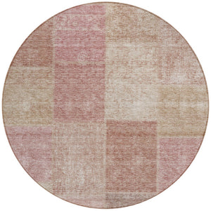 Homeroots 3' Stylish Green Copper And Mint Patchwork Washable Rug For Indoor Outdoor Spaces, Durable & Versatile 8' Round Polyester 580678