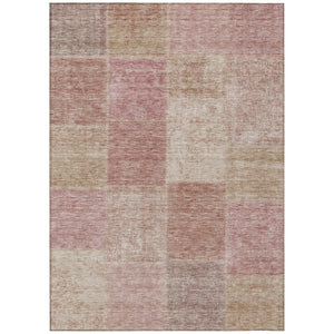 HomeRoots 5' Blush Pink and Mauve Patchwork Area Rug – Stylish, Durable, Washable for Indoor and Outdoor Spaces 8' X 10' 580679