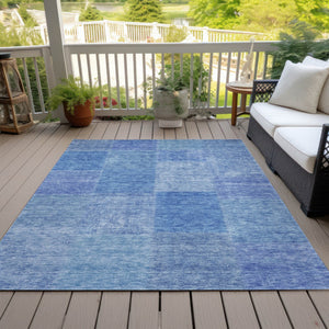 Homeroots 3' Stylish Green Copper And Mint Patchwork Washable Rug For Indoor Outdoor Spaces, Durable & Versatile 3' X 5' Polyester 580682