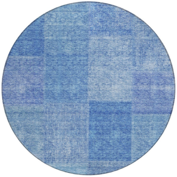 Homeroots 3' Stylish Green Copper And Mint Patchwork Washable Rug For Indoor Outdoor Spaces, Durable & Versatile 8' Round Polyester 580684