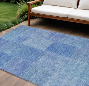 Homeroots 3' Stylish Green Copper And Mint Patchwork Washable Rug For Indoor Outdoor Spaces, Durable & Versatile 8' X 10' Polyester 580685