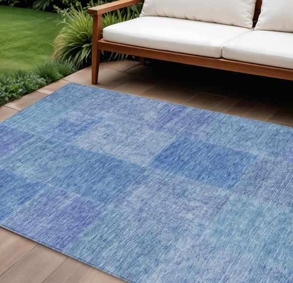 Homeroots 3' Stylish Green Copper And Mint Patchwork Washable Rug For Indoor Outdoor Spaces, Durable & Versatile 8' X 10' Polyester 580685