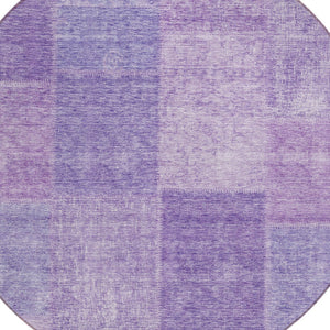 Homeroots 3' Stylish Green Copper And Mint Patchwork Washable Rug For Indoor Outdoor Spaces, Durable & Versatile 8' Round Polyester 580690