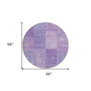 Homeroots 3' Stylish Green Copper And Mint Patchwork Washable Rug For Indoor Outdoor Spaces, Durable & Versatile 8' Round Polyester 580690