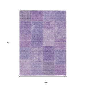 Homeroots 3' Stylish Green Copper And Mint Patchwork Washable Rug For Indoor Outdoor Spaces, Durable & Versatile 9' X 12' Polyester 580692