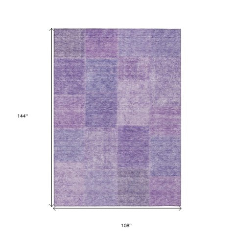 Homeroots 3' Stylish Green Copper And Mint Patchwork Washable Rug For Indoor Outdoor Spaces, Durable & Versatile 9' X 12' Polyester 580692