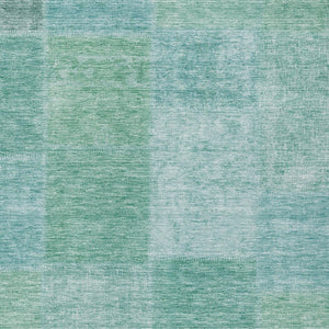 Homeroots 3' Stylish Green Copper And Mint Patchwork Washable Rug For Indoor Outdoor Spaces, Durable & Versatile 3' X 5' Polyester 580694