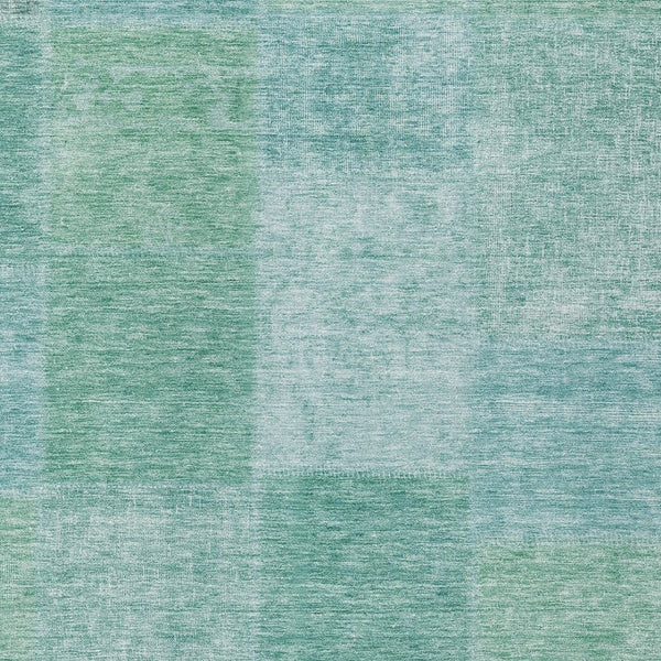 Homeroots 3' Stylish Green Copper And Mint Patchwork Washable Rug For Indoor Outdoor Spaces, Durable & Versatile 5' X 8' Polyester 580695