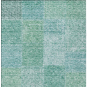 Homeroots 3' Stylish Green Copper And Mint Patchwork Washable Rug For Indoor Outdoor Spaces, Durable & Versatile 9' X 12' Polyester 580698