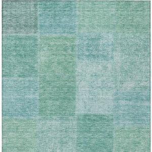 Homeroots 3' Stylish Green Copper And Mint Patchwork Washable Rug For Indoor Outdoor Spaces, Durable & Versatile 10' X 14' Polyester 580699