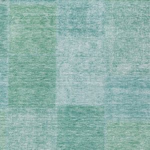 Homeroots 3' Stylish Green Copper And Mint Patchwork Washable Rug For Indoor Outdoor Spaces, Durable & Versatile 10' X 14' Polyester 580699