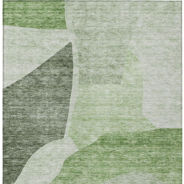 Homeroots 3' Abstract Washable Area Rug In Olive And Fern Green For Stylish Indoor And Outdoor Spaces 3' X 5' Polyester 580700
