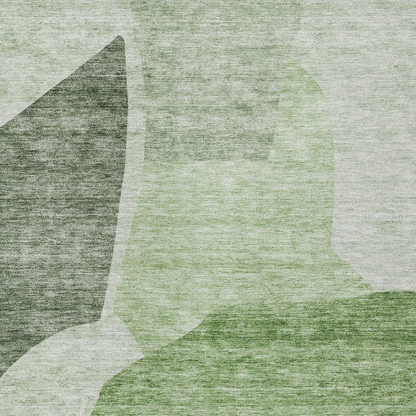 Homeroots 3' Abstract Washable Area Rug In Olive And Fern Green For Stylish Indoor And Outdoor Spaces 3' X 5' Polyester 580700