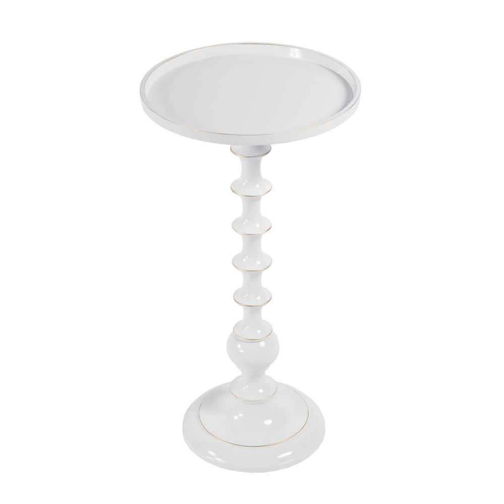 Butler Specialty Mia Round Metal Side Table - Elegant Low-rimmed Design For Stylish Living Spaces And Relaxation White Aluminum 5807025-butler