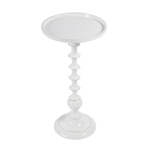 Butler Specialty Mia Round Metal Side Table - Elegant Low-rimmed Design For Stylish Living Spaces And Relaxation White Aluminum 5807025-butler