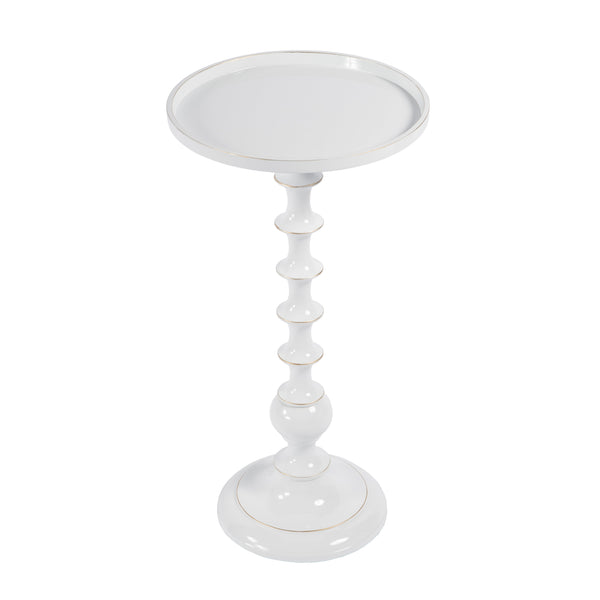 Butler Specialty Mia Round Metal Side Table - Elegant Low-rimmed Design For Stylish Living Spaces And Relaxation White Aluminum 5807025-butler