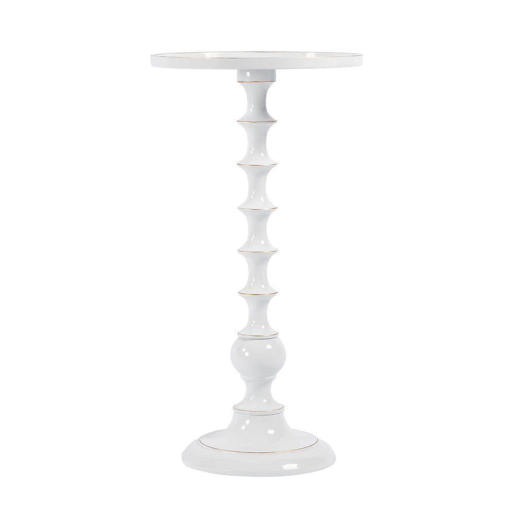 Butler Specialty Mia Round Metal Side Table - Elegant Low-rimmed Design For Stylish Living Spaces And Relaxation White Aluminum 5807025-butler