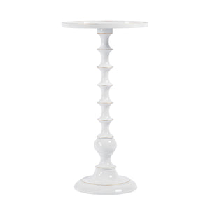Butler Specialty Mia Round Metal Side Table - Elegant Low-rimmed Design For Stylish Living Spaces And Relaxation White Aluminum 5807025-butler