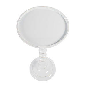 Butler Specialty Mia Round Metal Side Table - Elegant Low-rimmed Design For Stylish Living Spaces And Relaxation White Aluminum 5807025-butler