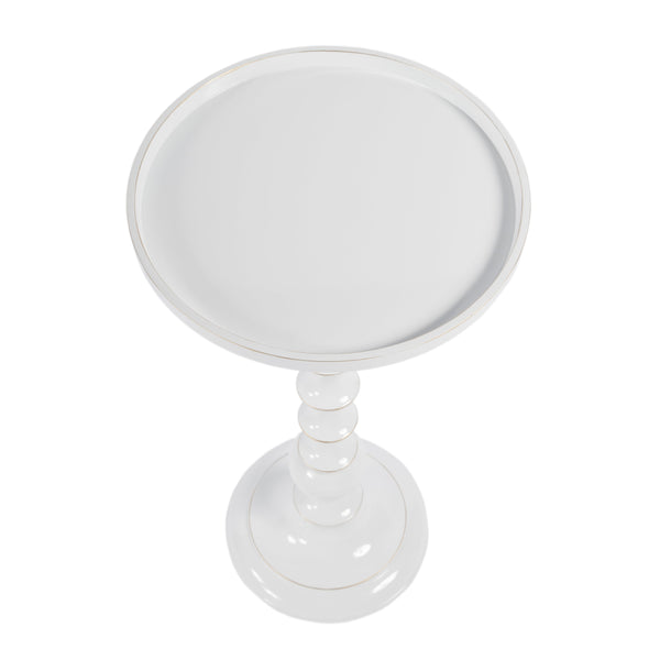 Butler Specialty Mia Round Metal Side Table - Elegant Low-rimmed Design For Stylish Living Spaces And Relaxation White Aluminum 5807025-butler