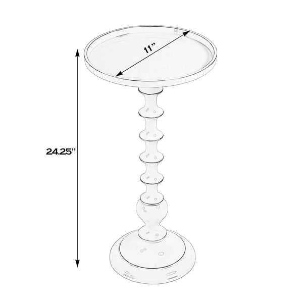 Butler Specialty Mia Round Metal Side Table - Elegant Low-rimmed Design For Stylish Living Spaces And Relaxation White Aluminum 5807025-butler