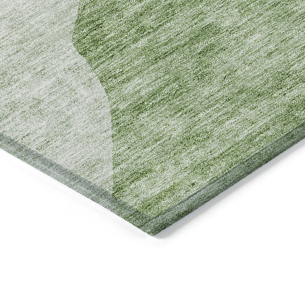 Homeroots 3' Abstract Washable Area Rug In Olive And Fern Green For Stylish Indoor And Outdoor Spaces 8' X 10' Polyester 580703