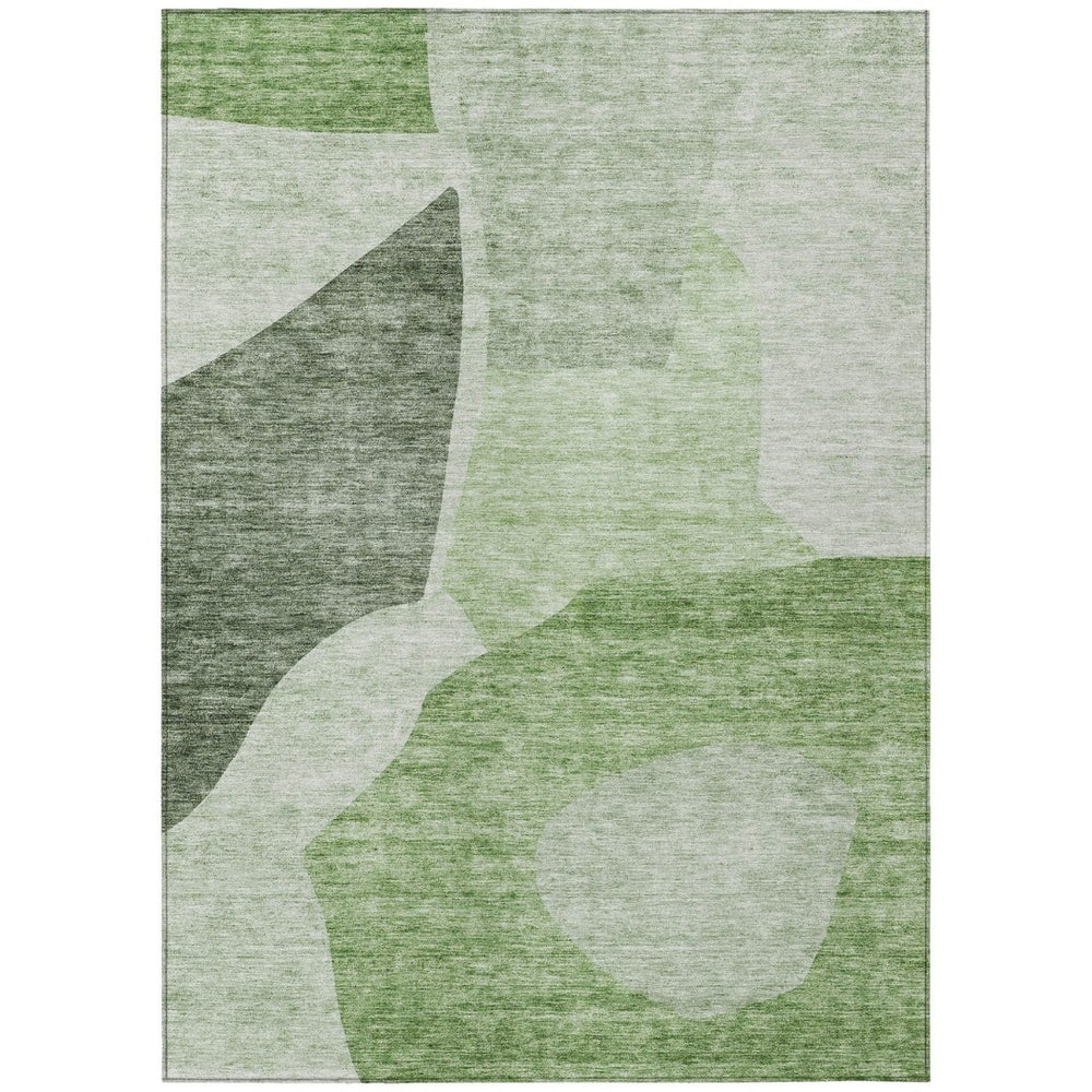 HomeRoots 9' Abstract Olive and Fern Green Washable Area Rug for Indoor and Outdoor Durability and Style 9' X 12' 580704