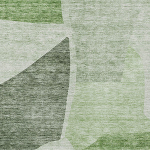 Homeroots 3' Abstract Washable Area Rug In Olive And Fern Green For Stylish Indoor And Outdoor Spaces 9' X 12' Polyester 580704