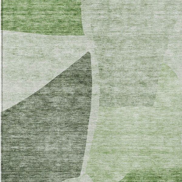 Homeroots 3' Abstract Washable Area Rug In Olive And Fern Green For Stylish Indoor And Outdoor Spaces 10' X 14' Polyester 580705