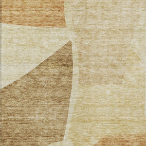 Homeroots 3' Abstract Washable Area Rug In Olive And Fern Green For Stylish Indoor And Outdoor Spaces 5' X 8' Polyester 580707