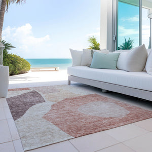 Homeroots 3' Abstract Washable Area Rug In Olive And Fern Green For Stylish Indoor And Outdoor Spaces 8' X 10' Polyester 580715