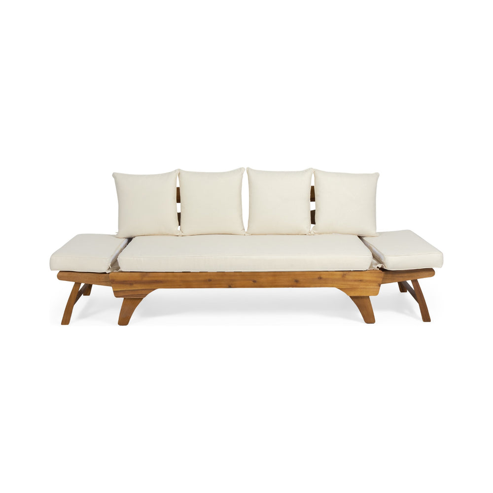 English Elm Christopher Knight Home® - Expandable Outdoor Daybed With Cushions - Acacia Wood Patio Sofa, Adjustable Armrests & Stylish Design 69489.00BGE