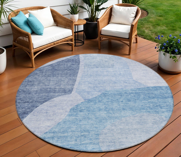 Homeroots 3' Abstract Washable Area Rug In Olive And Fern Green For Stylish Indoor And Outdoor Spaces 8' Round Polyester 580720