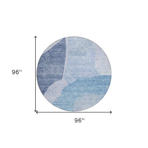 Homeroots 3' Abstract Washable Area Rug In Olive And Fern Green For Stylish Indoor And Outdoor Spaces 8' Round Polyester 580720