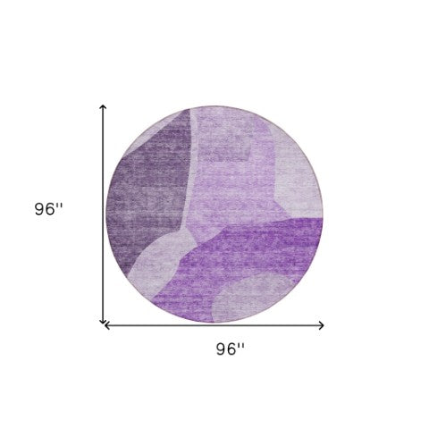 Homeroots 3' Abstract Washable Area Rug In Olive And Fern Green For Stylish Indoor And Outdoor Spaces 8' Round Polyester 580726