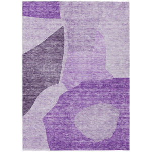 HomeRoots 9' Abstract Eggplant and Lilac Area Rug - Durable, Washable, Indoor-Outdoor, Modern Design for Any Space 9' X 12' 580728