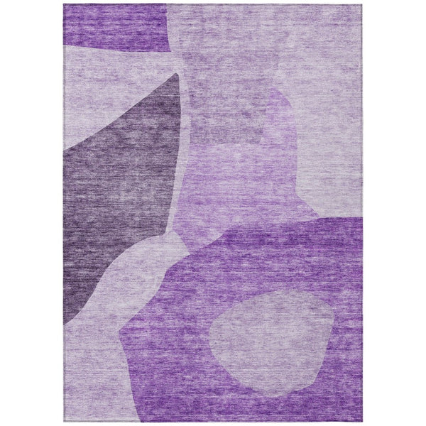 HomeRoots 9' Abstract Eggplant and Lilac Area Rug - Durable, Washable, Indoor-Outdoor, Modern Design for Any Space 9' X 12' 580728