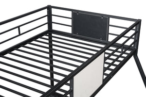 English Elm Contemporary Twin-over-Full Bunk Bed with Sturdy Metal Frame, Two-Tone Finish, Space-Saving Design Black 77 L x 14 W x 10 H B2741P347311